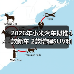 2026年小米汽车拟推4款新车 2款增程SUV和2款纯（图4）