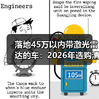 落地45万以内带激光雷达的车:2026年选购清单与避坑指南(图2) 落地45万以内带激光雷达的车:2026年选购清单与避坑指南(图2)