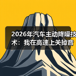 2026年汽车主动降噪技术:我在高速上关掉音乐后,才听懂它有多狠(图1) 2026年汽车主动降噪技术:我在高速上关掉音乐后,才听懂它有多狠(图1)