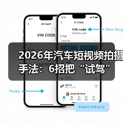 2026年汽车短视频拍摄手法:6招把“试驾”拍成让人想下单的电影感(图2) 2026年汽车短视频拍摄手法:6招把“试驾”拍成让人想下单的电影感(图2)
