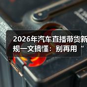 2026年汽车直播带货新规一文搞懂：别再用“激情”赌合规了（图2）