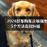 2026新车购车决策指南:5个方法告别纠结(图2) 2026新车购车决策指南:5个方法告别纠结(图2)